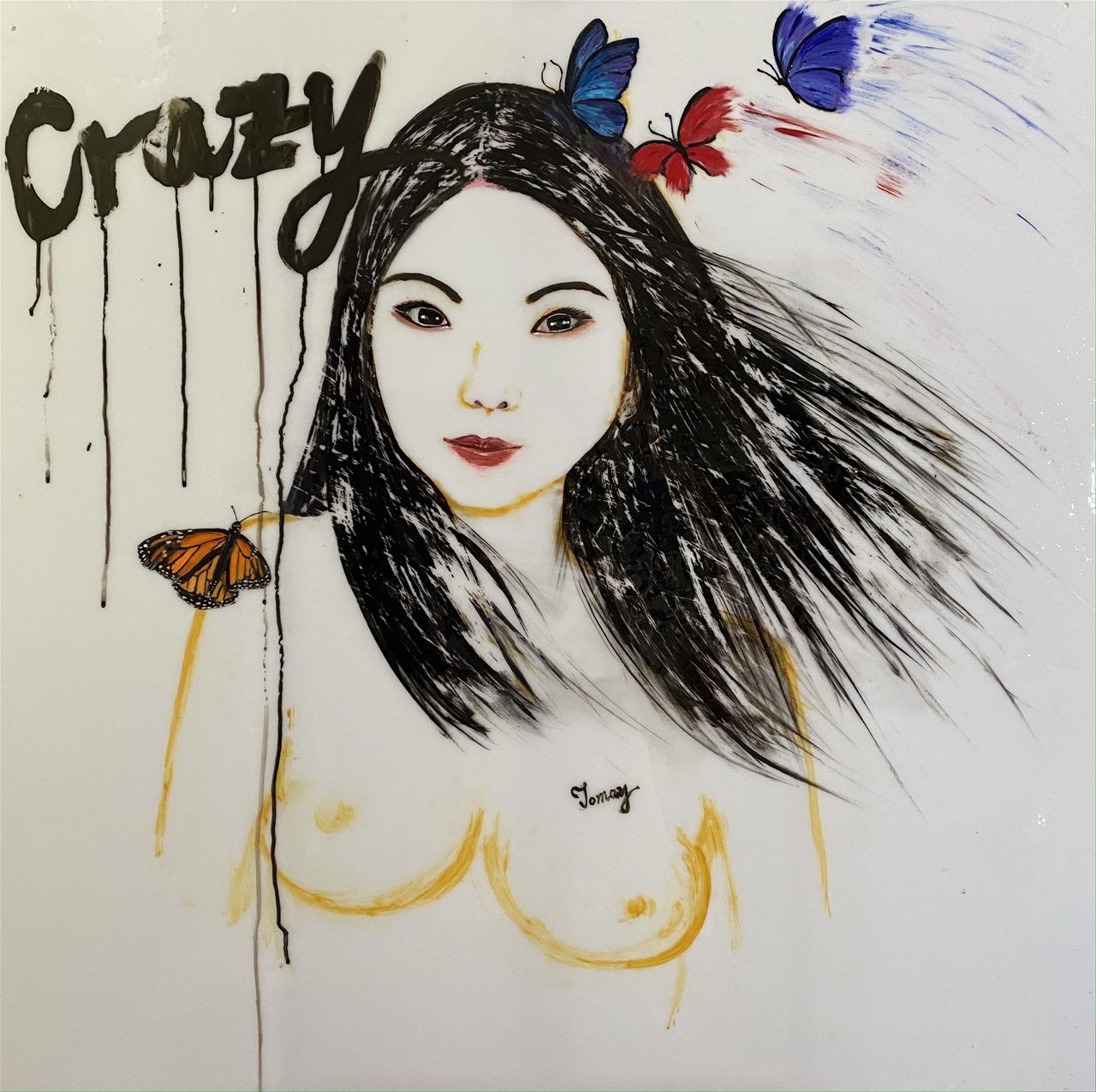 Ragazza e farfalle
